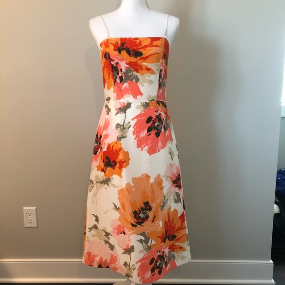 Ann Taylor Spring Floral Midi Dress. - Picture 1 of 3